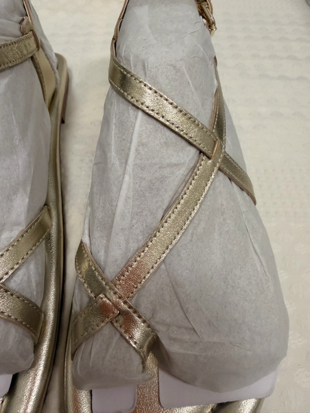 Marc Fisher Metallic Gold Strappy Sandals - NWOB - Picture 5 of 9